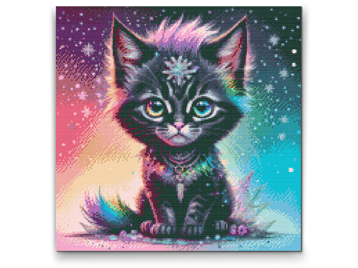 Diamantové malování - Iridescent black kitten
